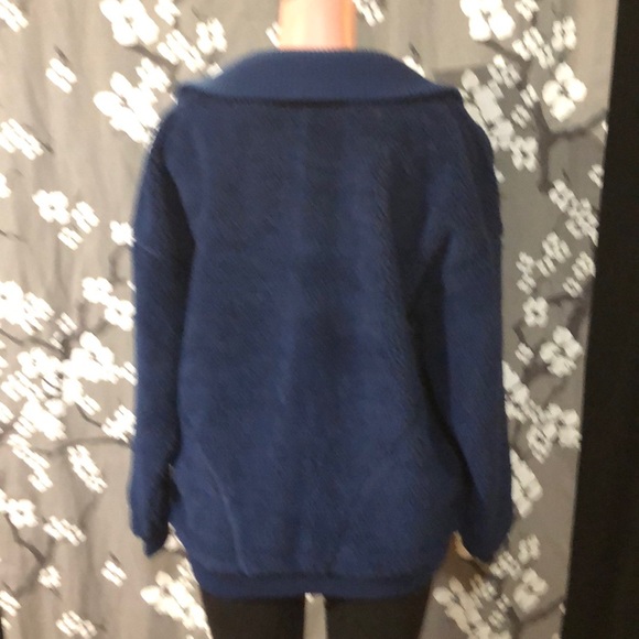 NWT JUICY COUTURE Navy Sherpa Pullover Jacket Coat - Picture 6 of 8